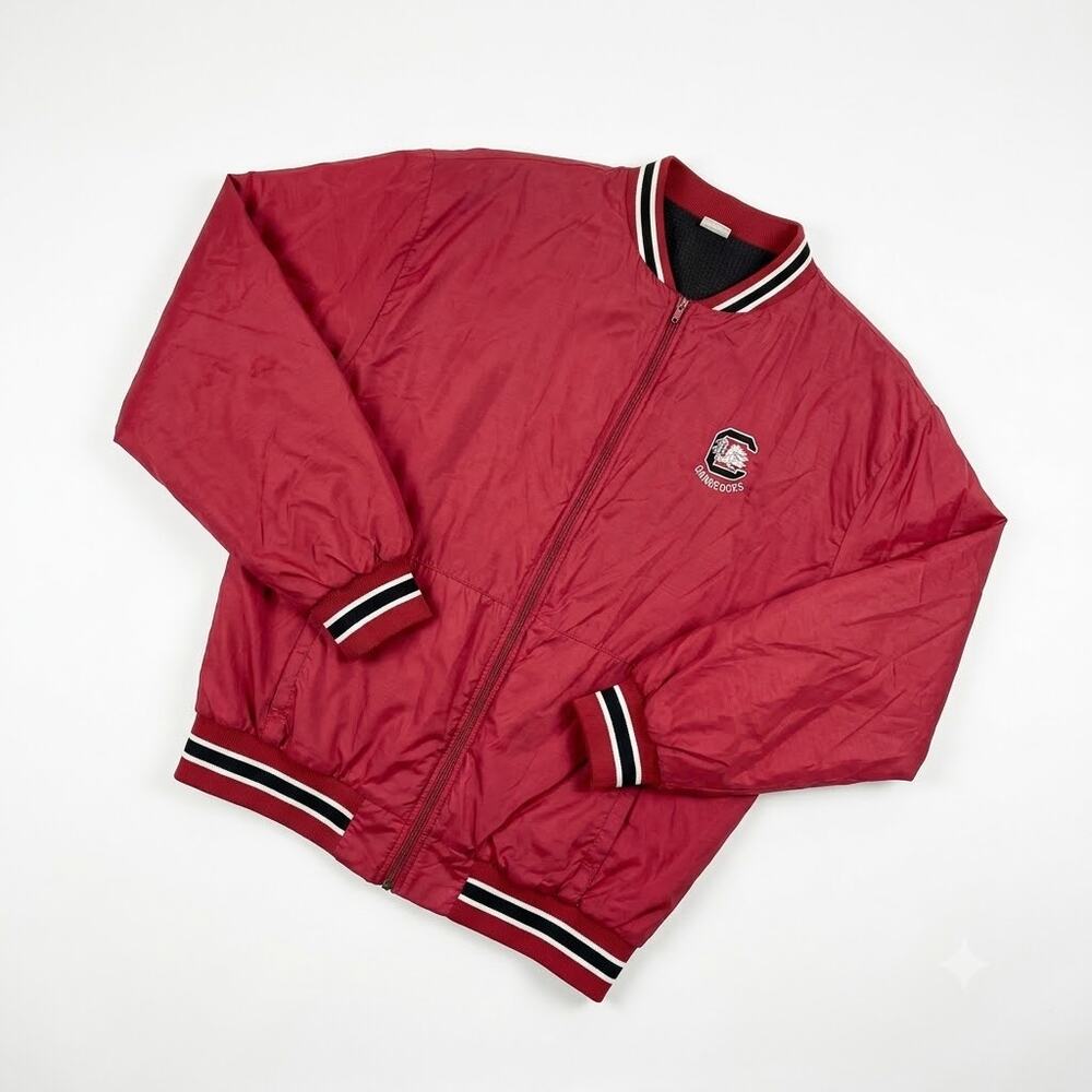 South Carolina Gamecocks VTG Varsity Bomber Jacket Red Russell USA Mens XL